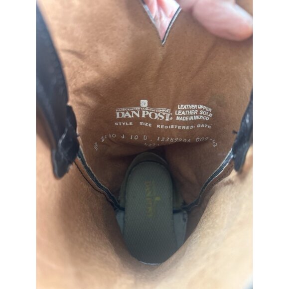 Dan Post Milwaukee DP2110 Black Leather Western Cowboy Mens Size 10 D Boots - Picture 8 of 16